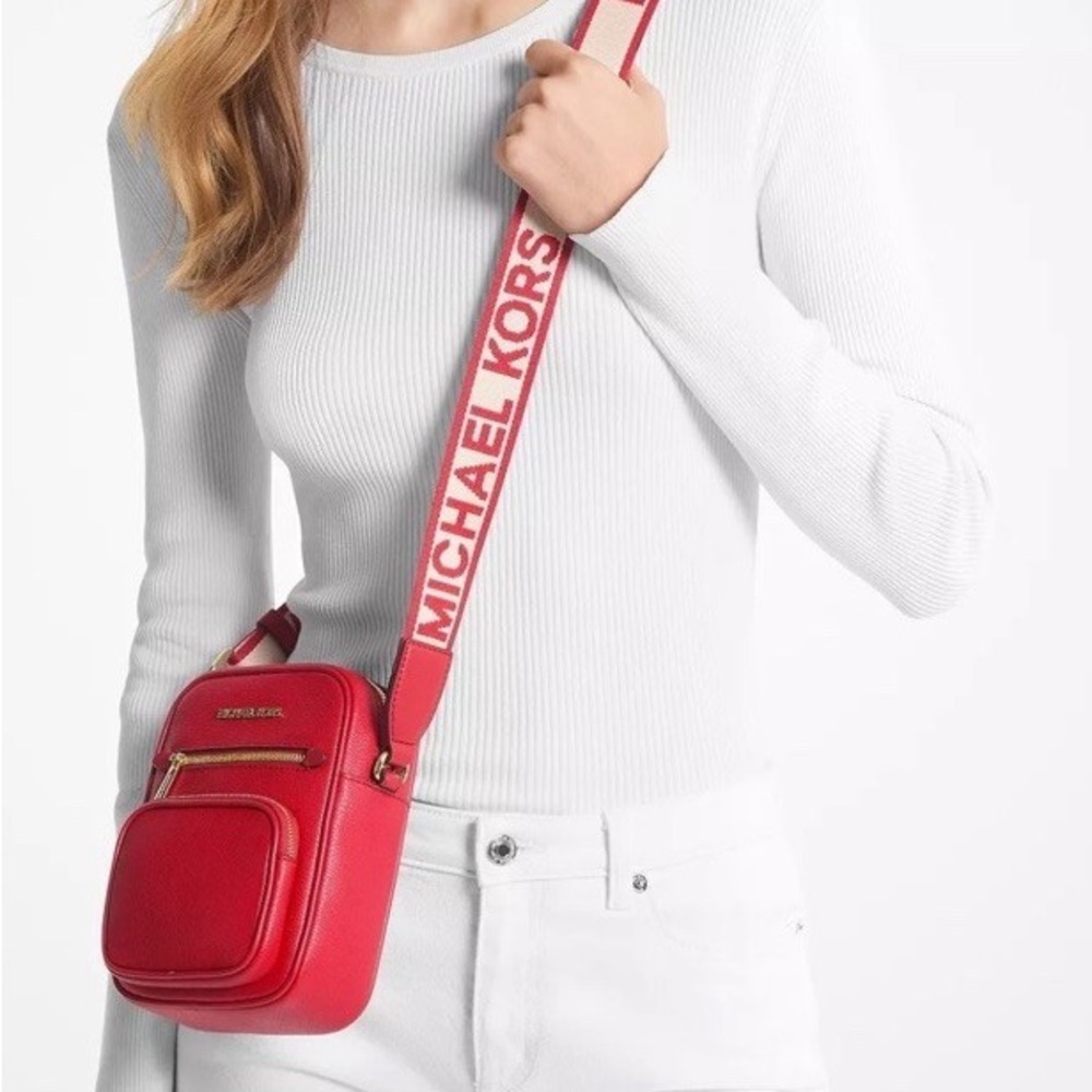 Michael Kors Red Crossbody Bag with Sporty Design